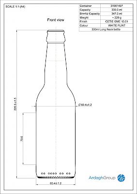 Longneck 33 cl, vihreä lasipullo Lasipullot - Bevpak