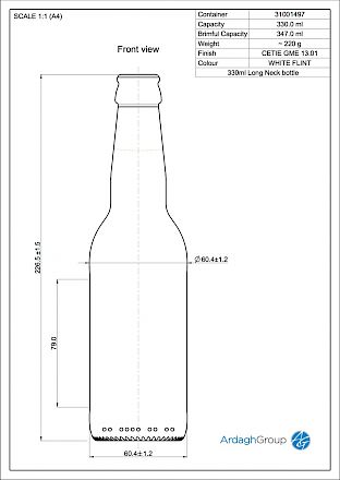 Longneck 33 cl, green glass bottle Glass bottles - Bevpak