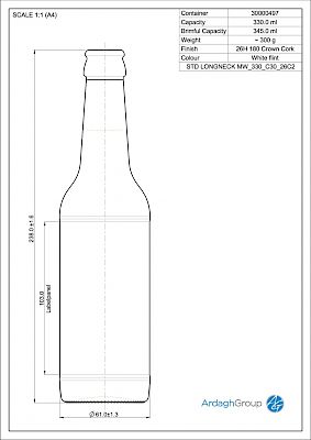 Longneck 33 cl HD, brown glass bottle Glass bottles - Bevpak